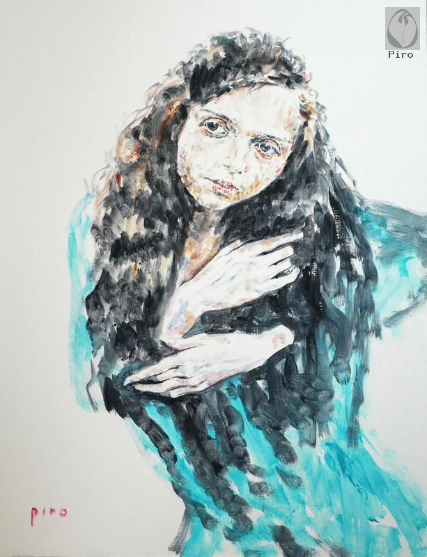 oil on paper - olio su carta di Piro